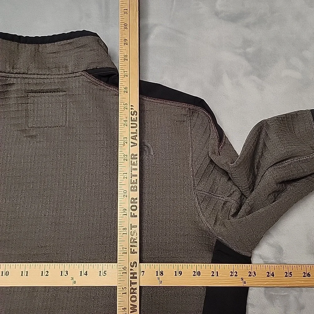 The North Face Jacket Mens Large Brown Grid Fleece Full Zip technical Hiking